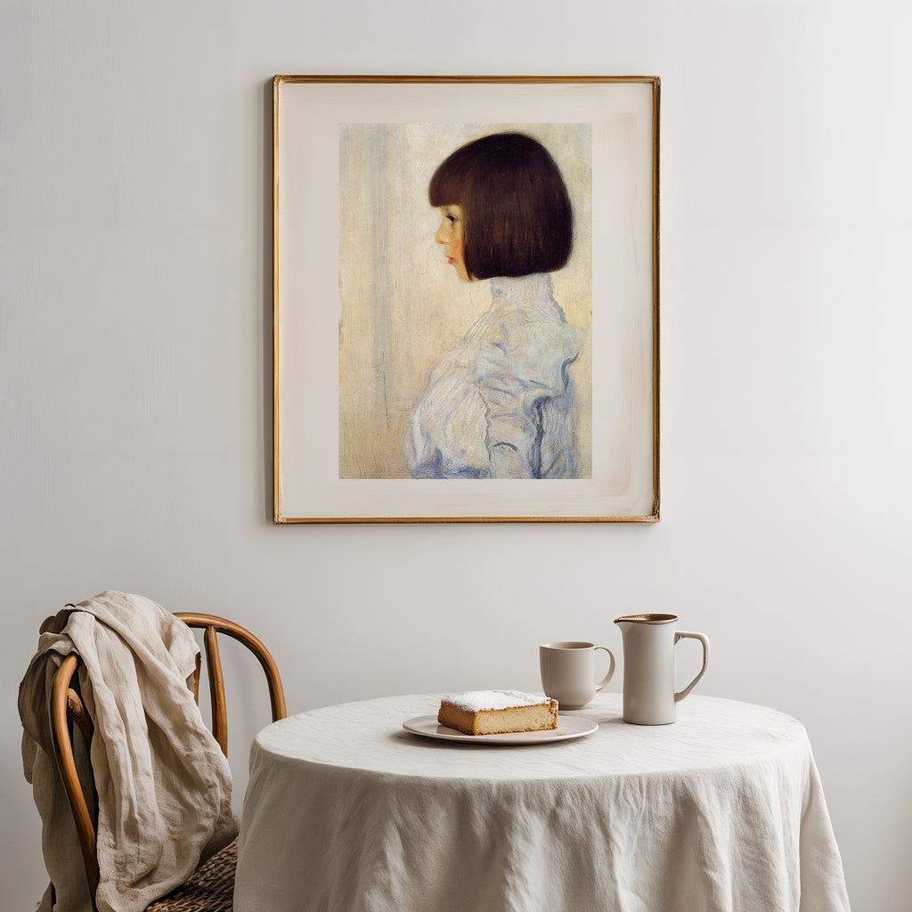 Girl in Blue Brushstrokes – Abstract Portrait Art Print | Modern Expressionist Wall Decor