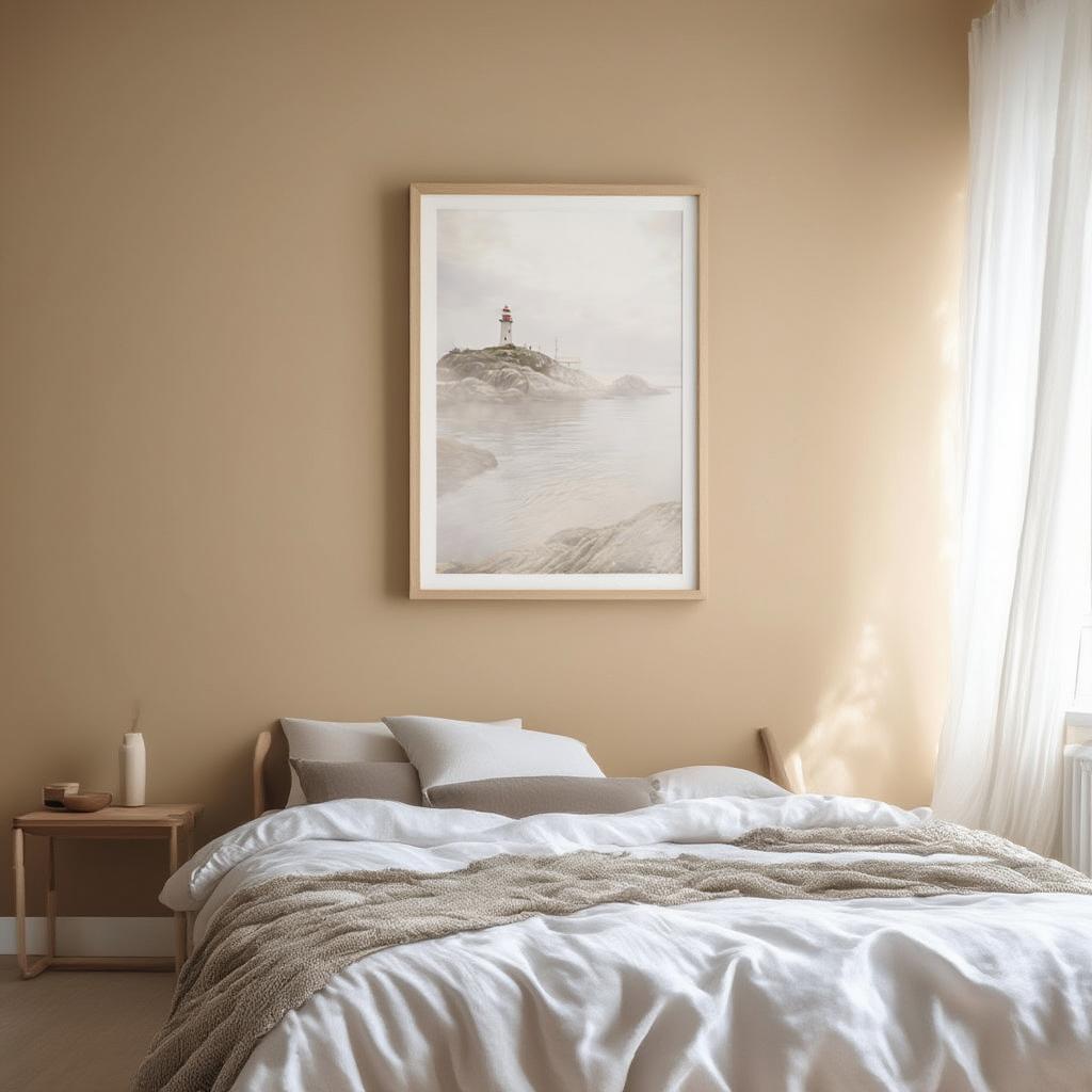 Island Lighthouse Poster | Minimalist Coastal Wall Art Print - Hakyarts