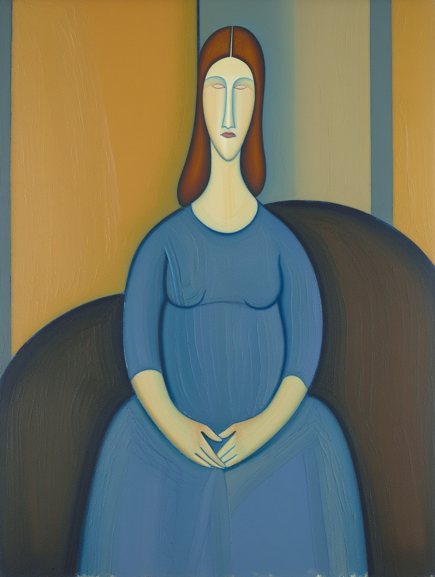 Modigliani Silhouettes – Expressionist Portrait Print