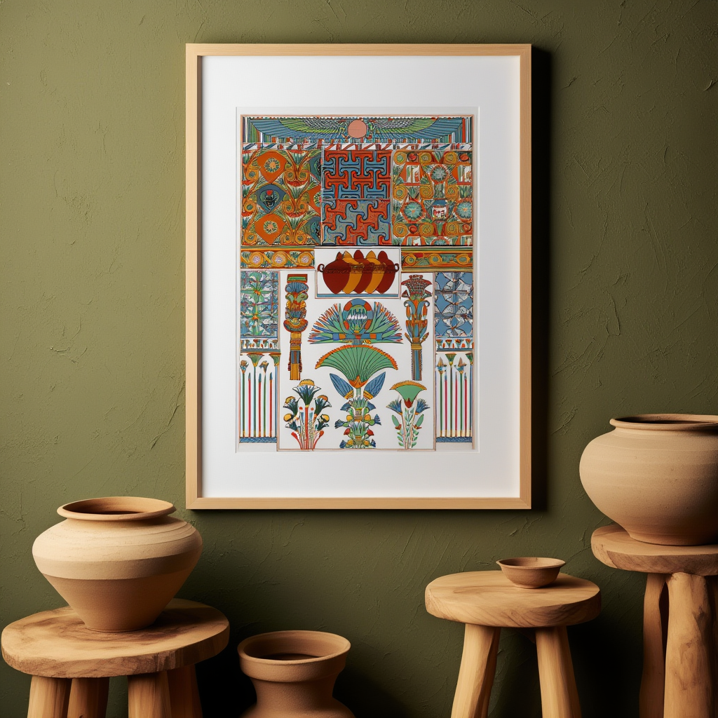 Auguste Racinet – Égyptien Print – XVI Century Vintage Historical Art Poster