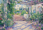 Terrace at Samarkand Hotel by Colin Campbell – Travel & Landscape Art Print - Hakyarts