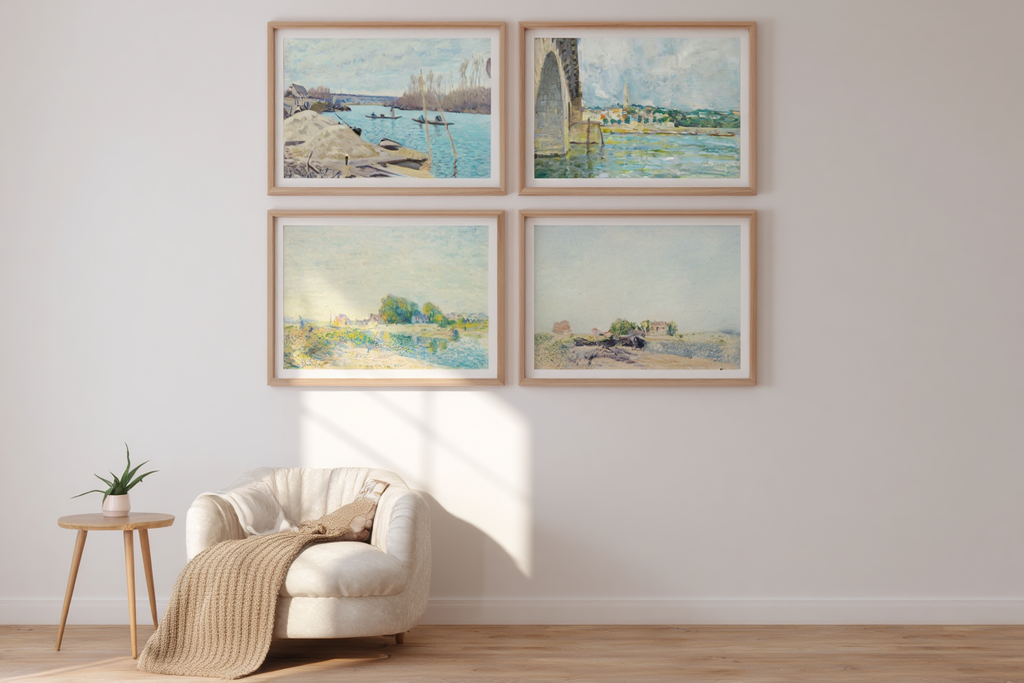 Alfred Sisley Impressionist River Landscapes – Gallery Wall Art Print Set - 4 Prints