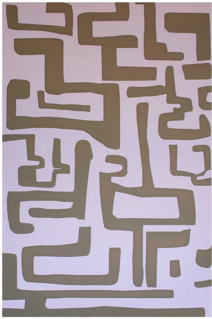 Beige Forms, Quiet Balance – Geometric Abstract Art Print - Hakyarts