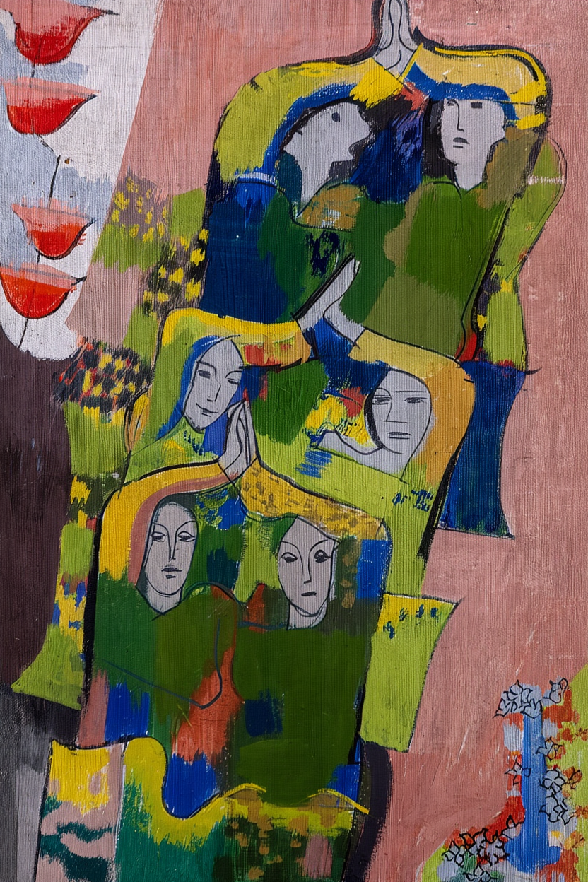 Women in the Countryside (1931) by August Babberger – Expressionist Art Print - Hakyarts