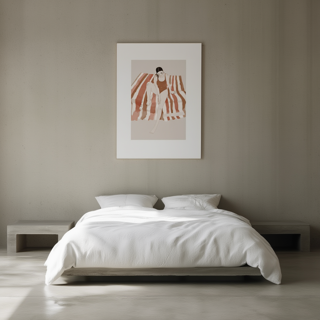 Sandy Strolls – Beach Illustration Art Print