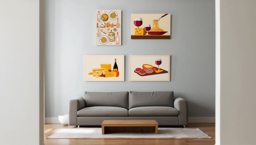 Wine & Cheese - Set of 4 Art Prints