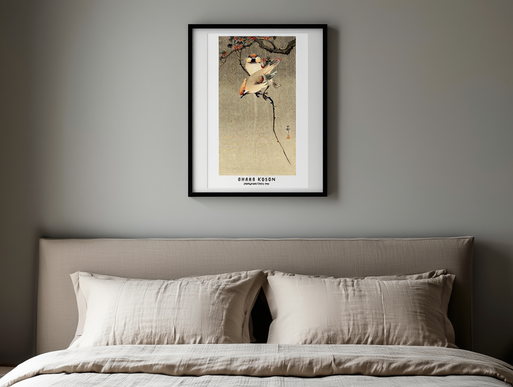 Ohara Koson - Starlings and Cherry Tree Poster