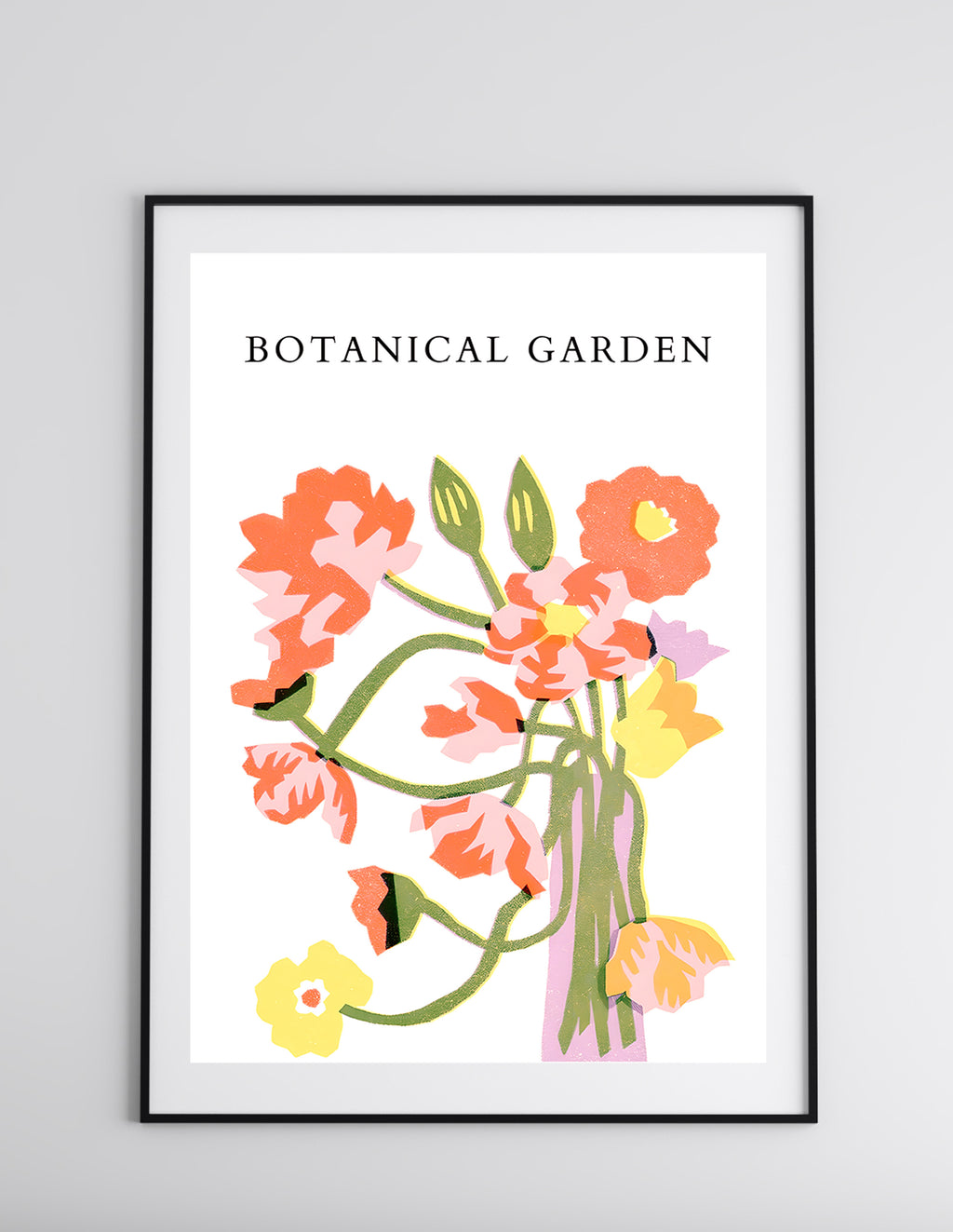 Orange Wildflower Garden Poster Print