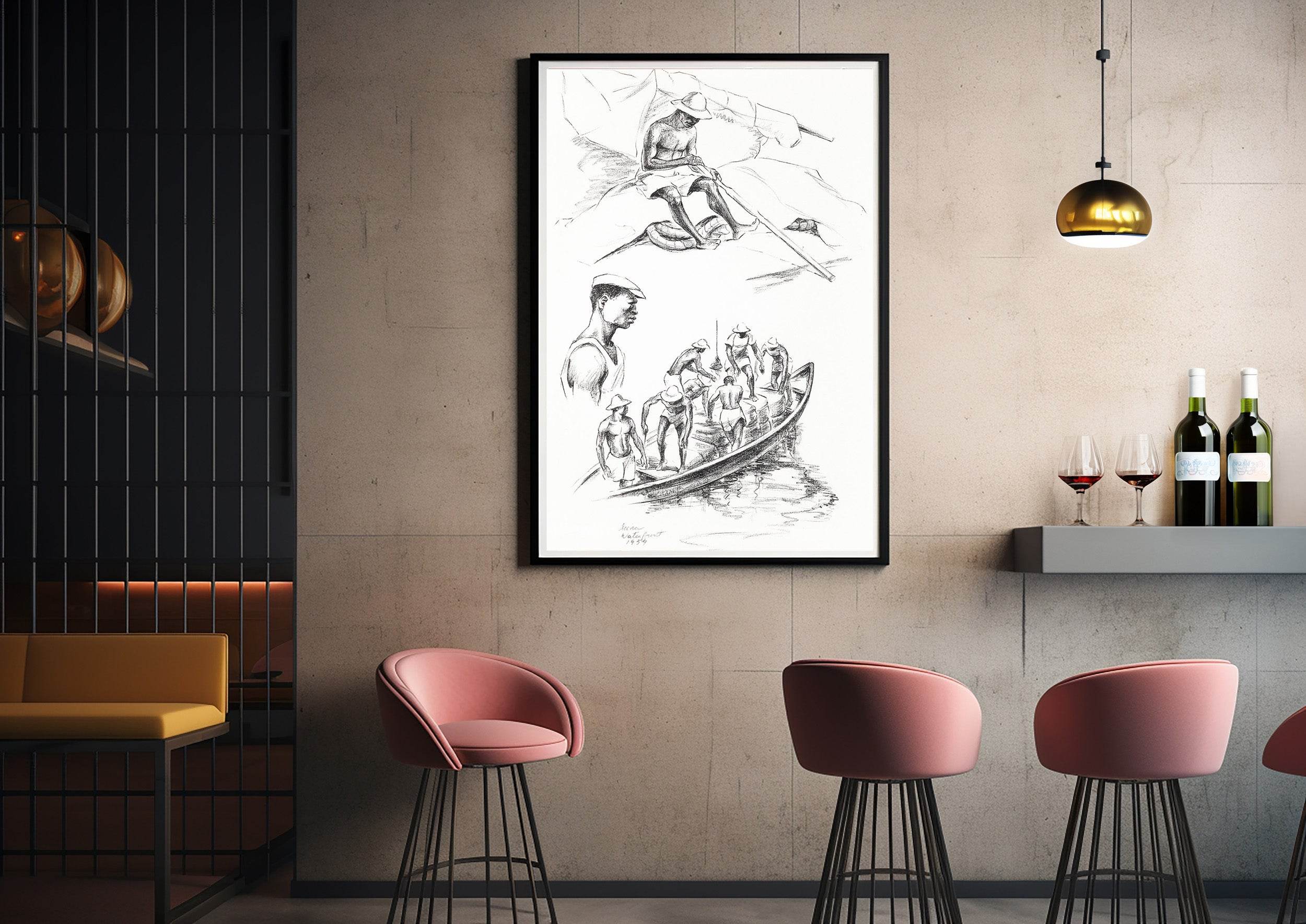 Elton Fax - West Africa Vignettes Pl.18 Poster - Hakyarts