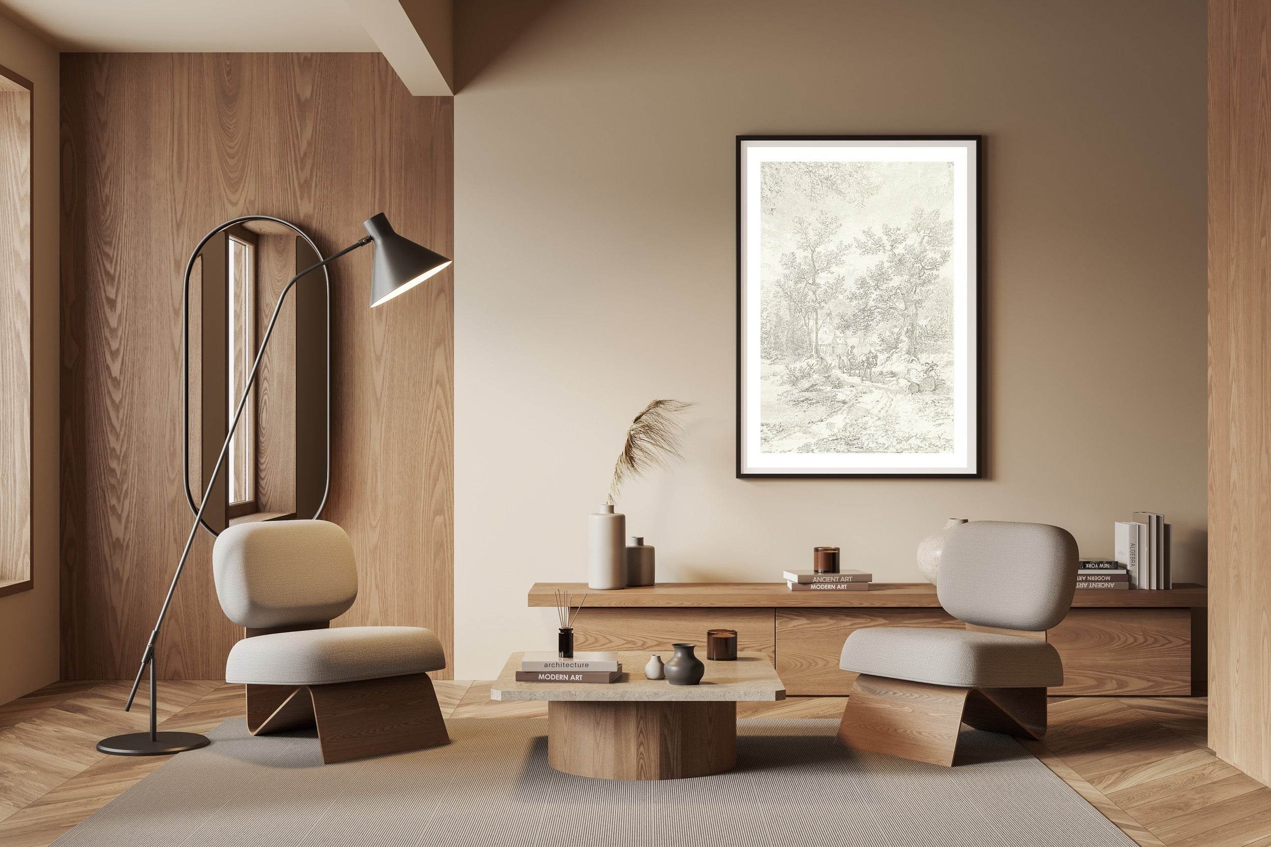 Forest Interior with Farmer on Cart - Hakyarts