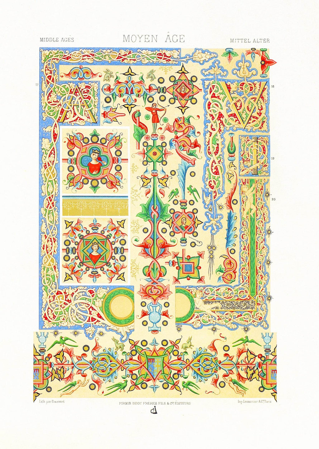 Moyen Age 7 by Auguste Racinet – Vintage French Medieval Costume Art Print