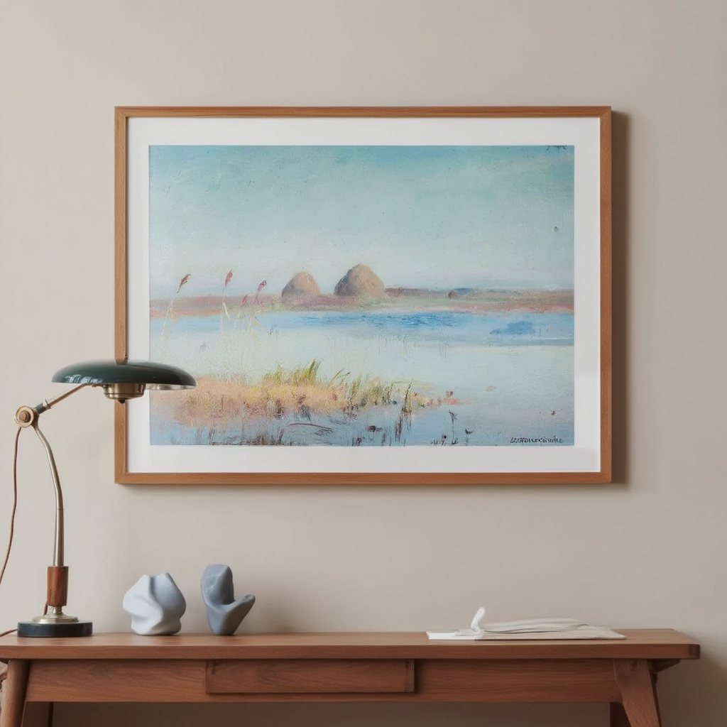 Landscape Study ‘Day in Autumn’ by Stanisław Straszkiewicz – Vintage Autumn Landscape Art Print