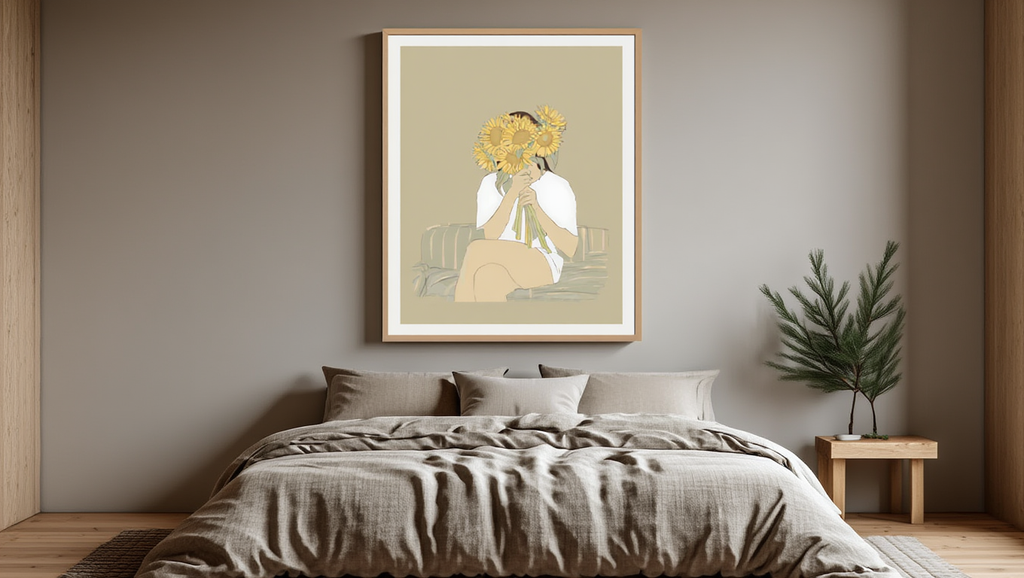 Woman with Sunflowers – Single Print