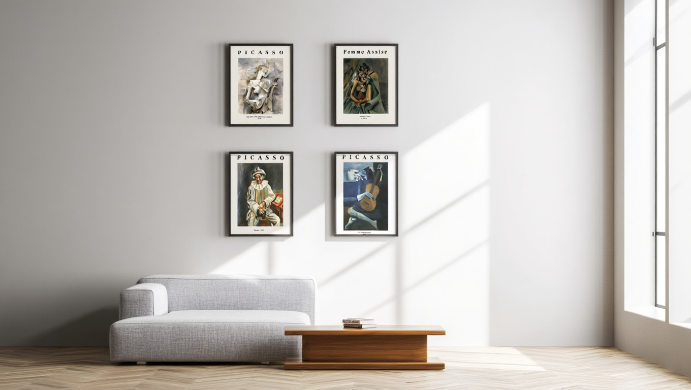 Picasso-Inspired Realistic Wall Art Set – 4 Prints