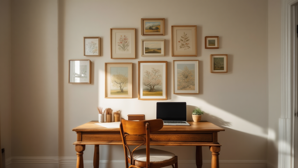 Neutral Floral Gallery Wall – Office Set of 9