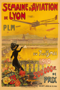 Semaine d’Aviation de Lyon (1910) by Charles Ticho – Vintage Aviation Poster Art Print - Hakyarts