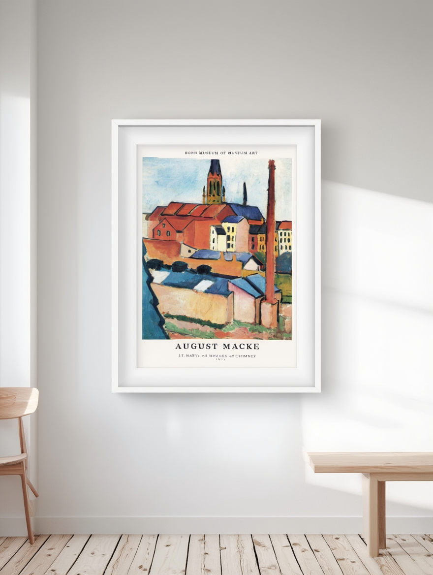 August Macke - St Mary with Houses and Chimneys Poster
