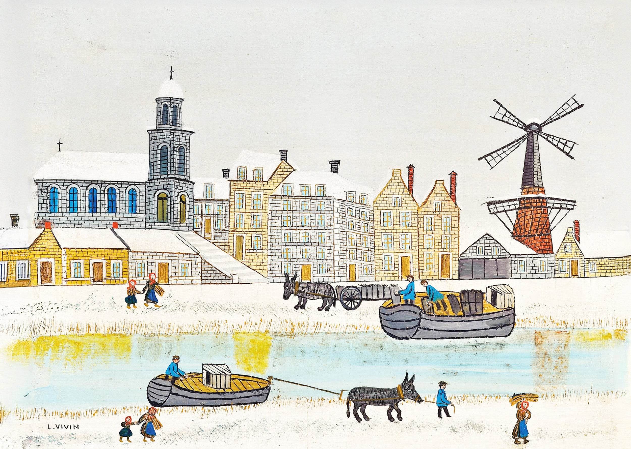 Ville au Moulin près du Canal en Hiver - Hakyarts