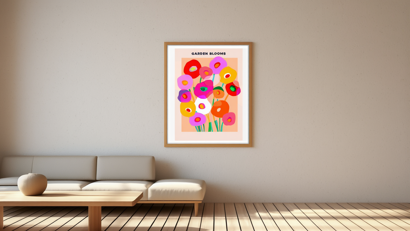Garden Blooms Poster – Floral Wall Art for Modern Interiors
