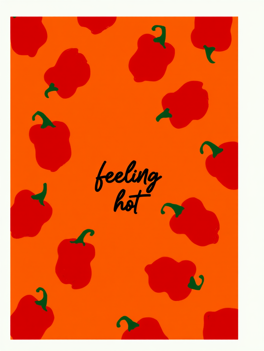 Red Spicy Peppers – Set of 4 Prints