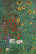 Farm Garden with Sunflowers by Gustav Klimt – Art Nouveau Landscape Art Print - Hakyarts