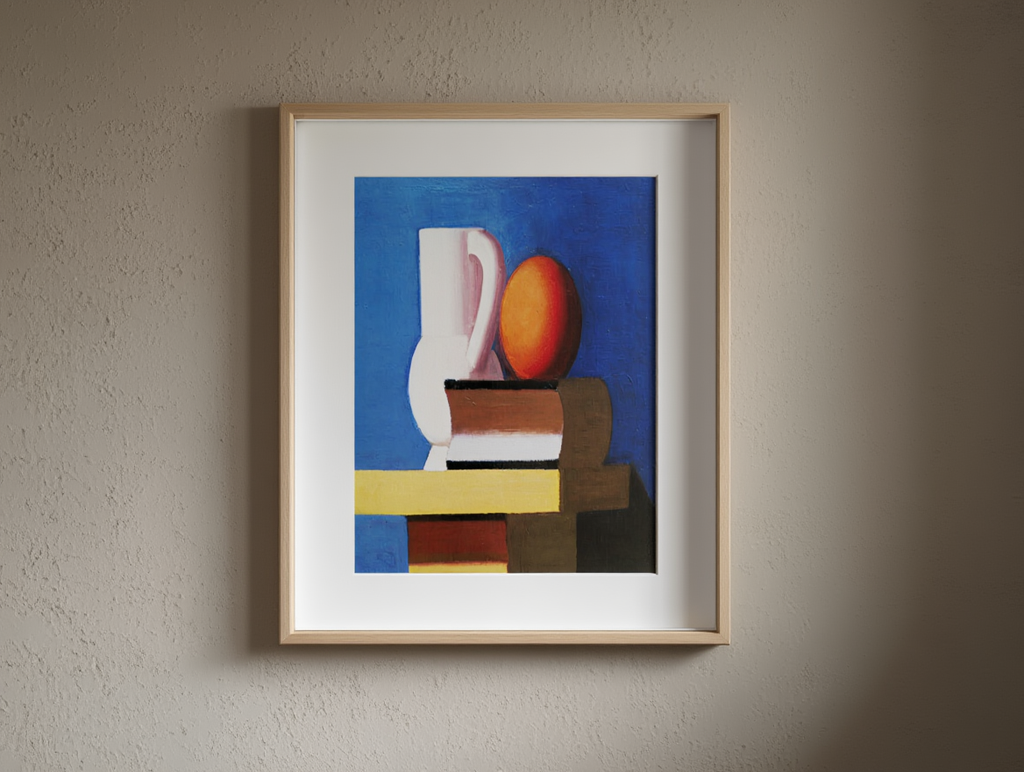 Vilhelm Lundstrøm – Still Life with White Jar, Orange and Book Poster