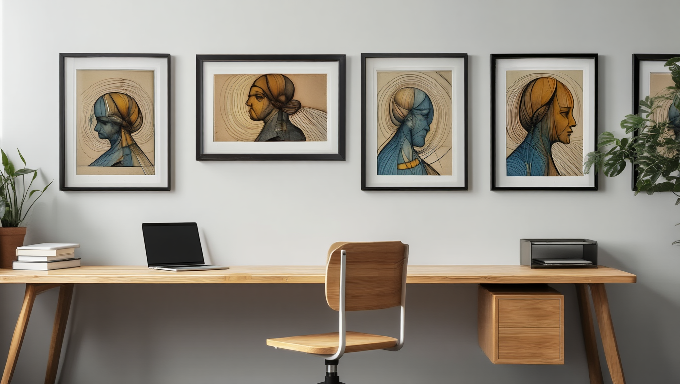 Da Vinci Abstract – Bedroom Set of 5 Inspired Prints