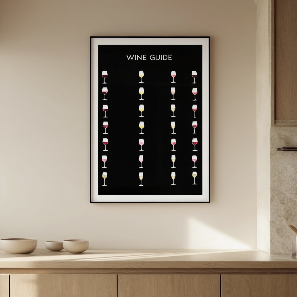 Wine Guide Poster – Illustrated Wall Art for Wine Lovers - Hakyarts