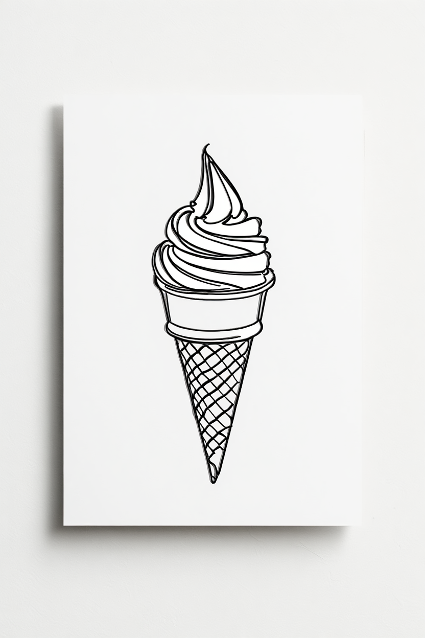 5 Minimalist Dessert Line Art Posters – Modern Canvas Prints for Kitchen, Dining & Cafe Wall Decor