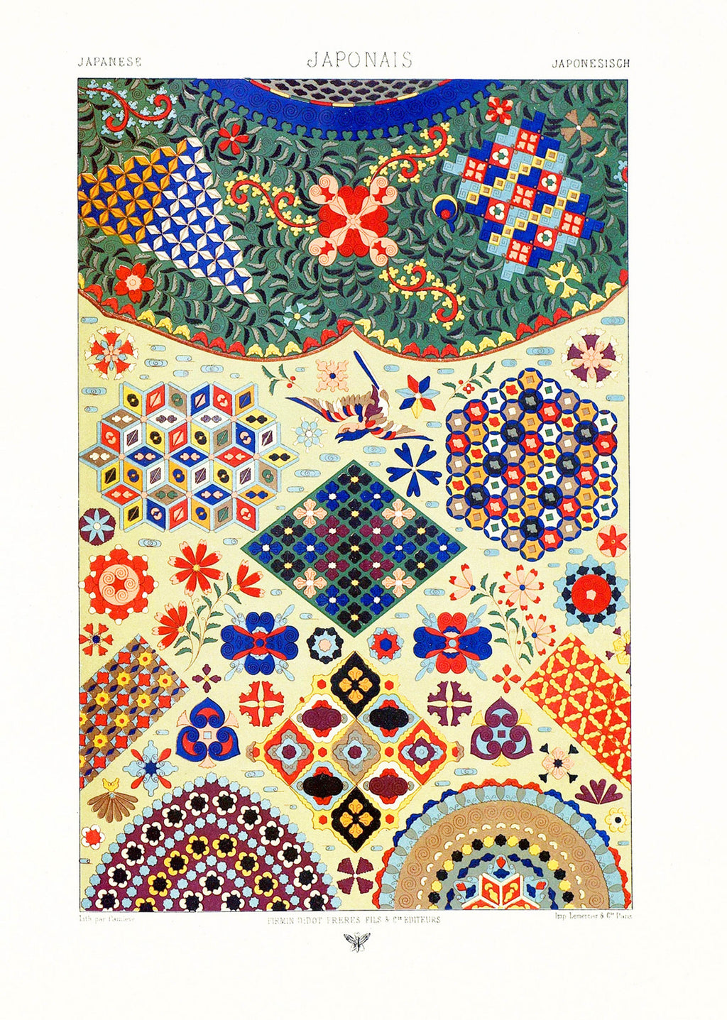 Auguste Racinet – Japonais Print – XVI Century Vintage Historical Art Poster