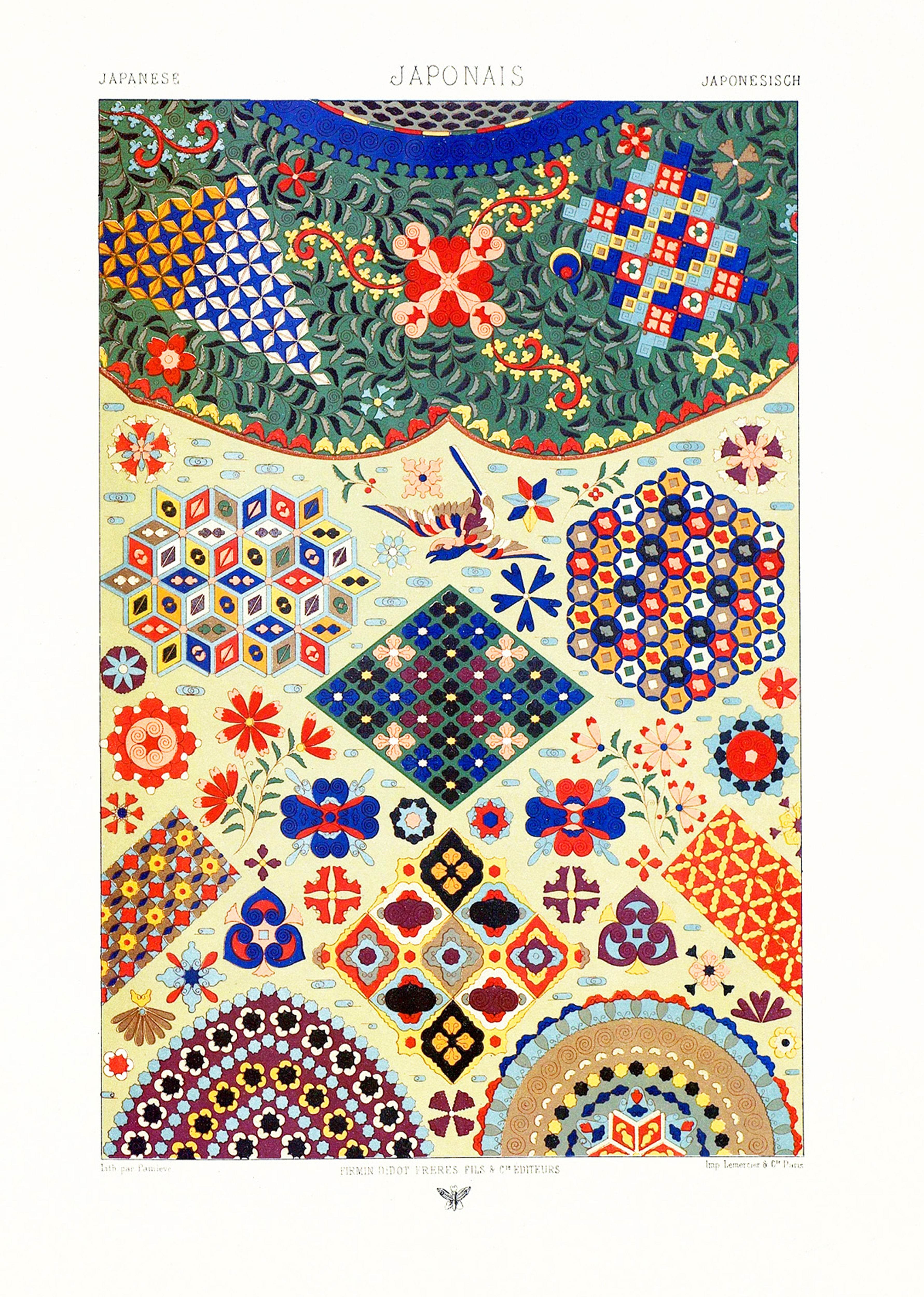 Auguste Racinet – Japonais Print – XVI Century Vintage Historical Art Poster