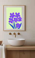 Bold Purple Iris Floral Wall Poster