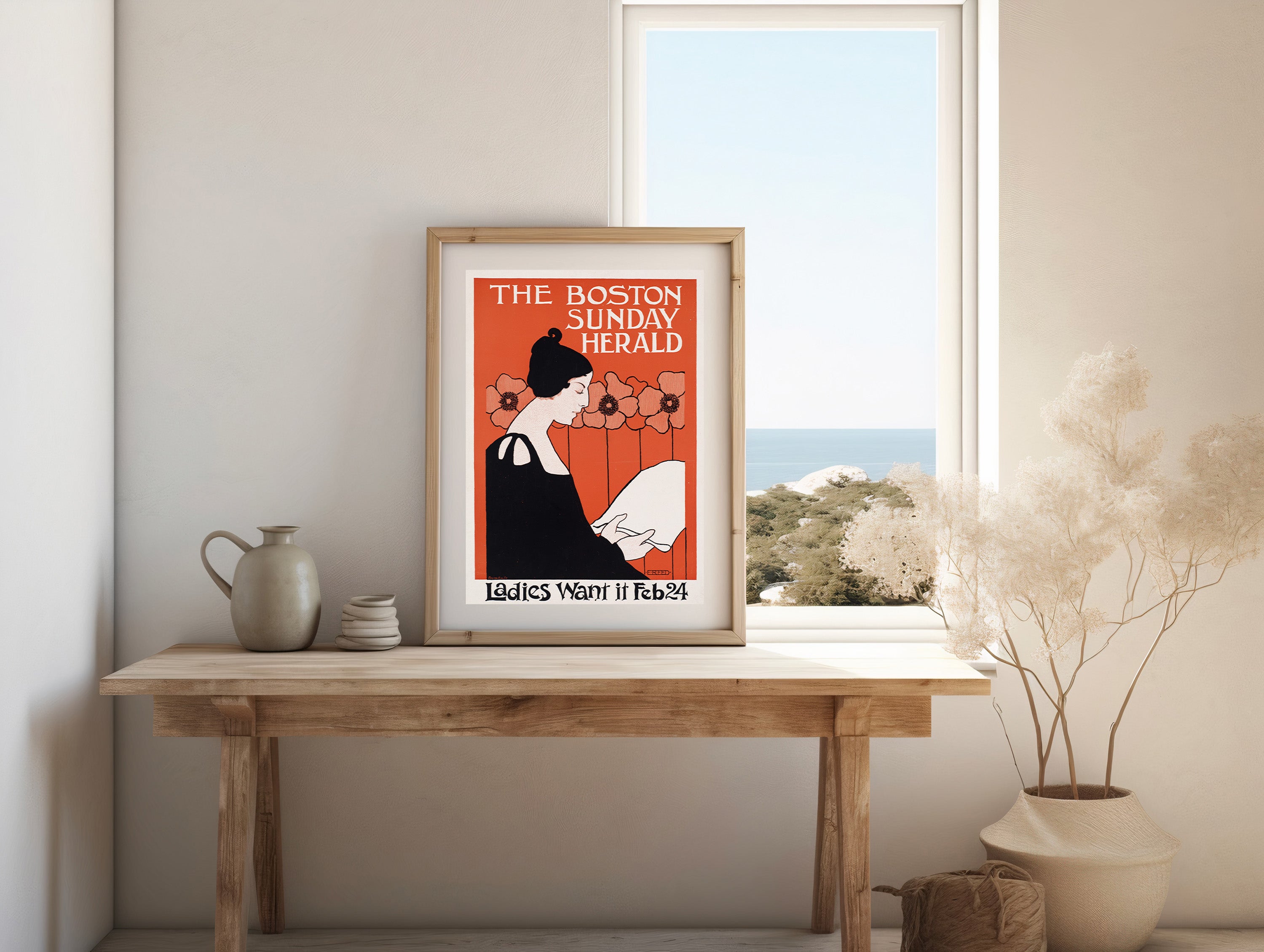 The Boston Sunday Herald – Vintage Newspaper Poster Print | Historic American Press Art