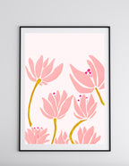 Minimalist Pink Tulips Art Print – Elegant Floral Wall Decor