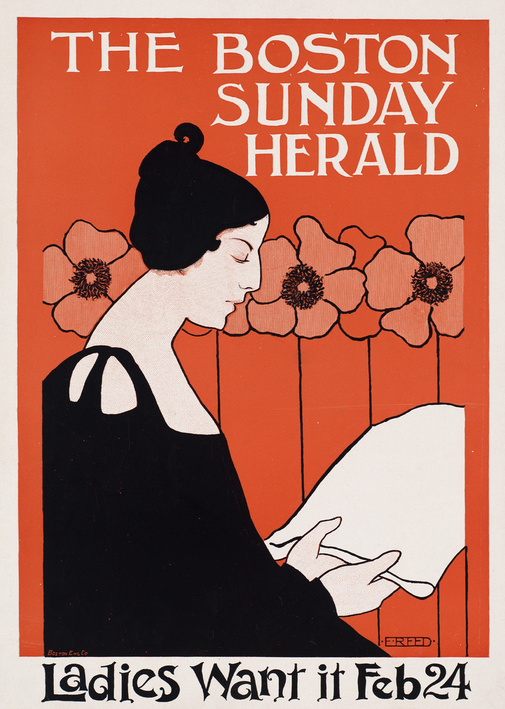 The Boston Sunday Herald – Vintage Newspaper Poster Print | Historic American Press Art