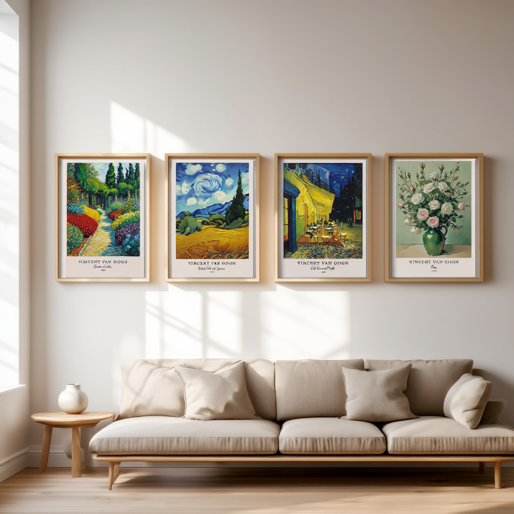 Vincent Van Gogh 4-Piece Wall Art – Classic Gallery Prints