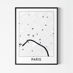 Paris City Map Poster - Hakyarts