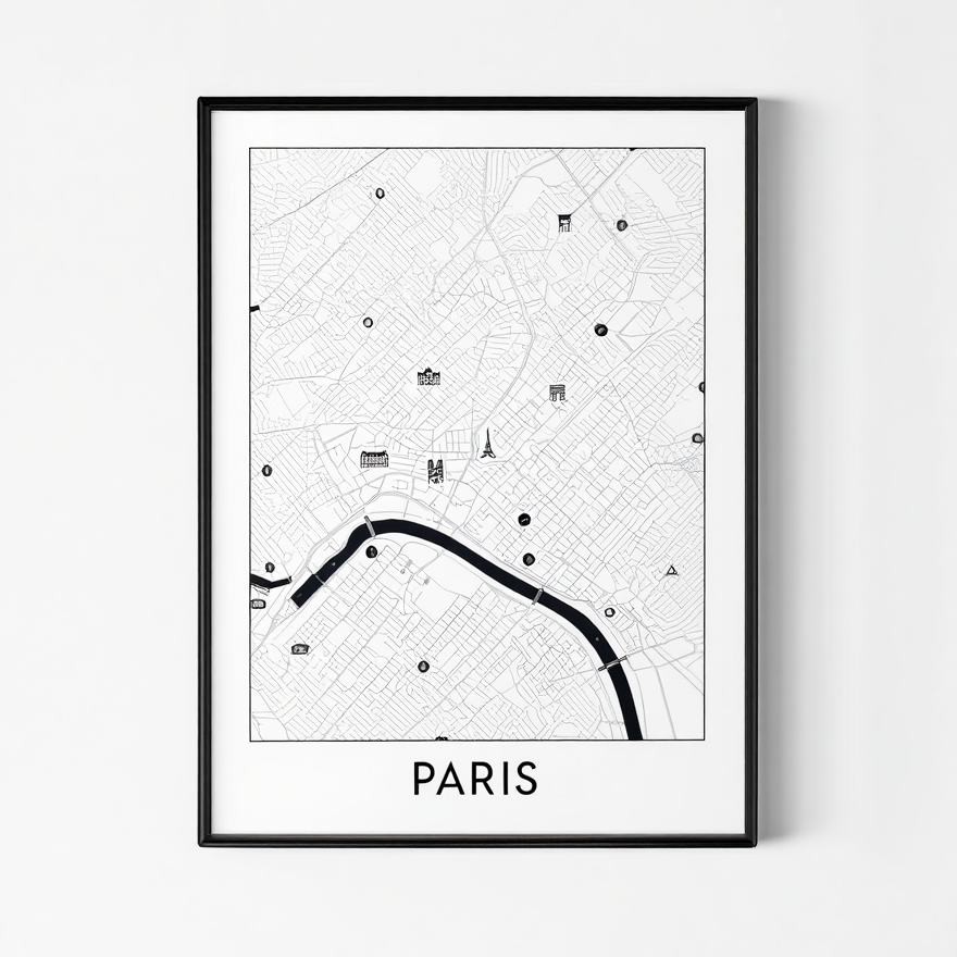 Paris City Map Poster