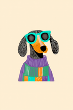 Set of 4 Illustrated Dog Prints – Paws & Whimsical Wall Art - Hakyarts