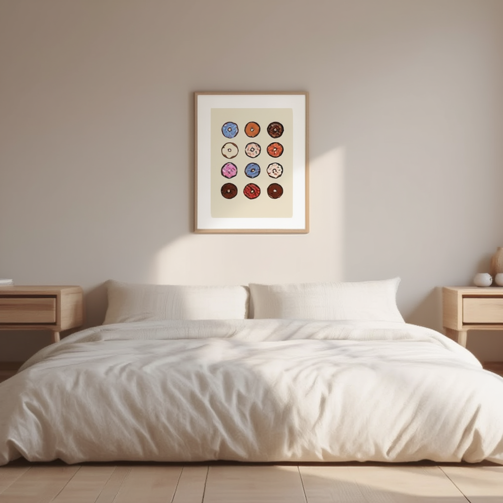 Donuts – Colorful Food Illustration Art Print