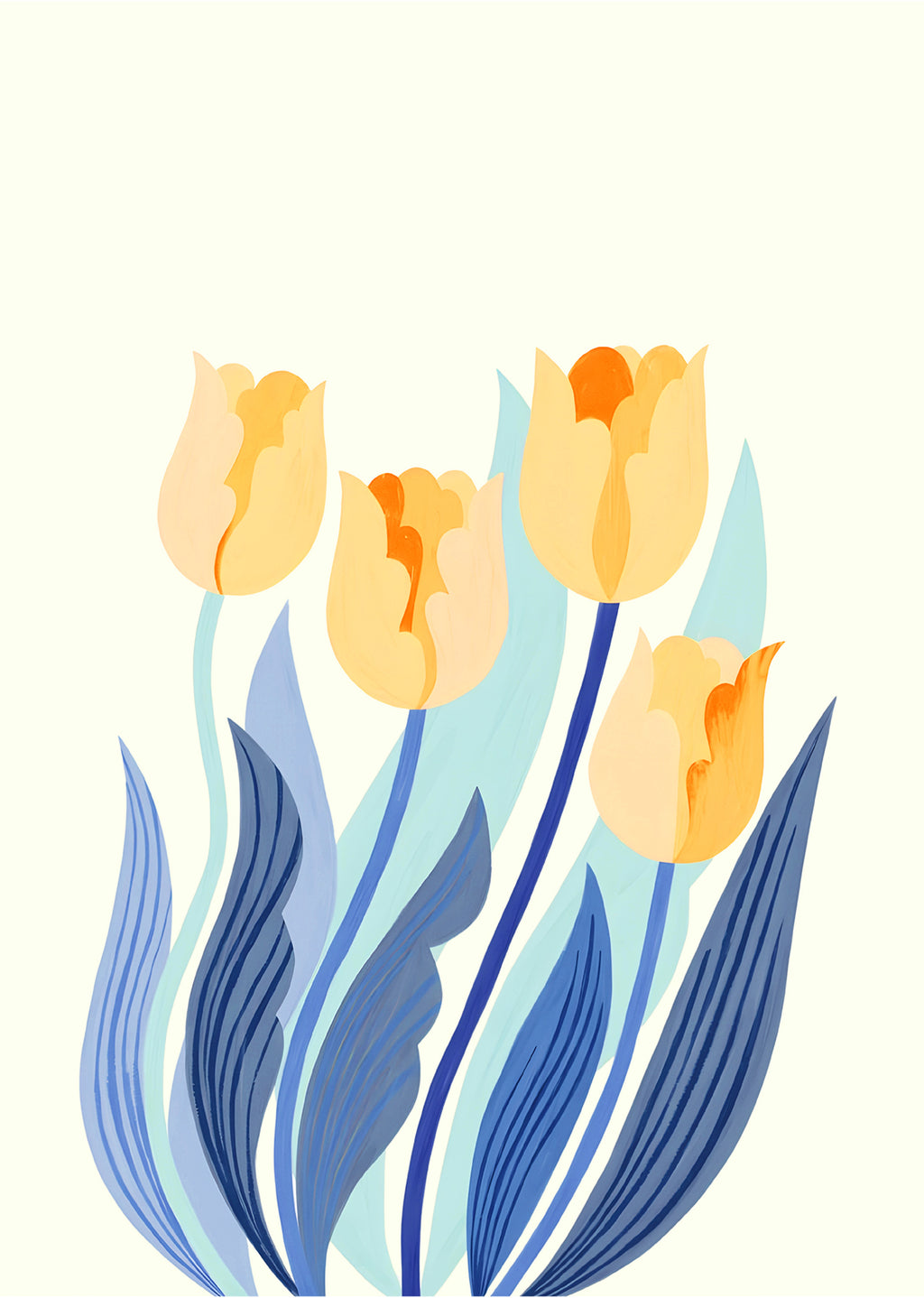 Yellow Tulips Botanical Wall Poster