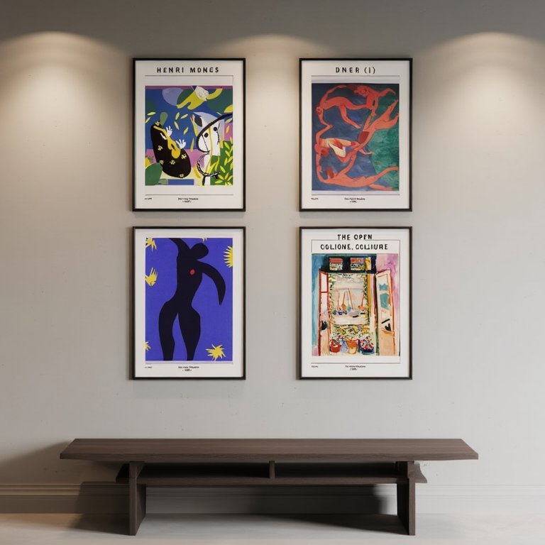 Abstract Matisse-Inspired Wall Art Set – 4 Prints