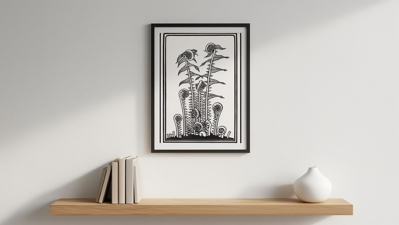 Ferns Poster by Julie de Graag, 1920 – Botanical Art Print