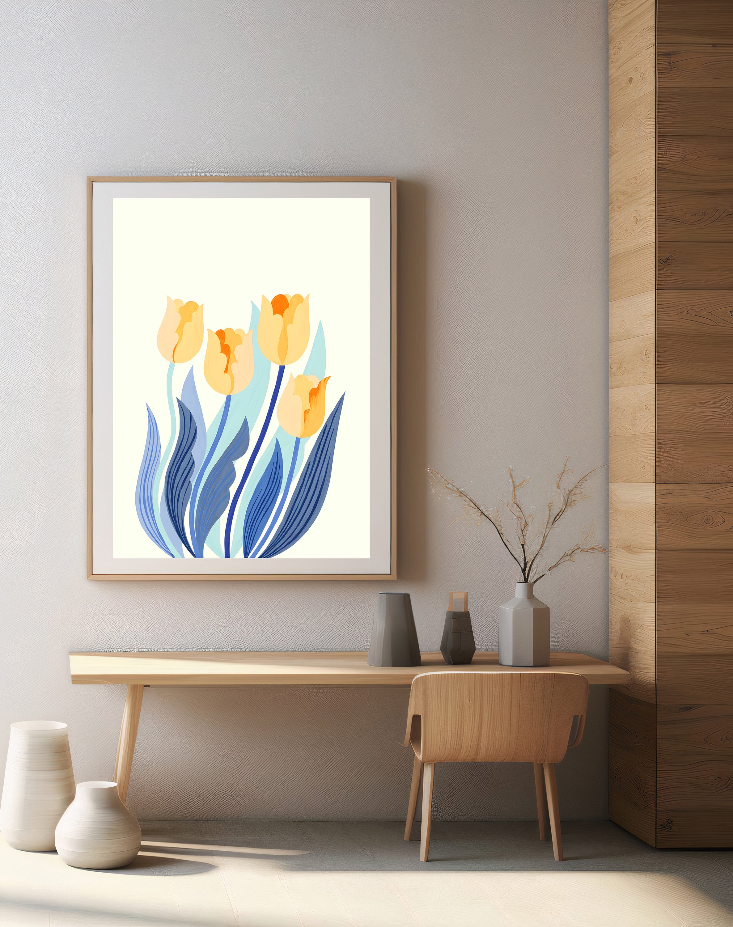 Yellow Tulips Botanical Wall Poster