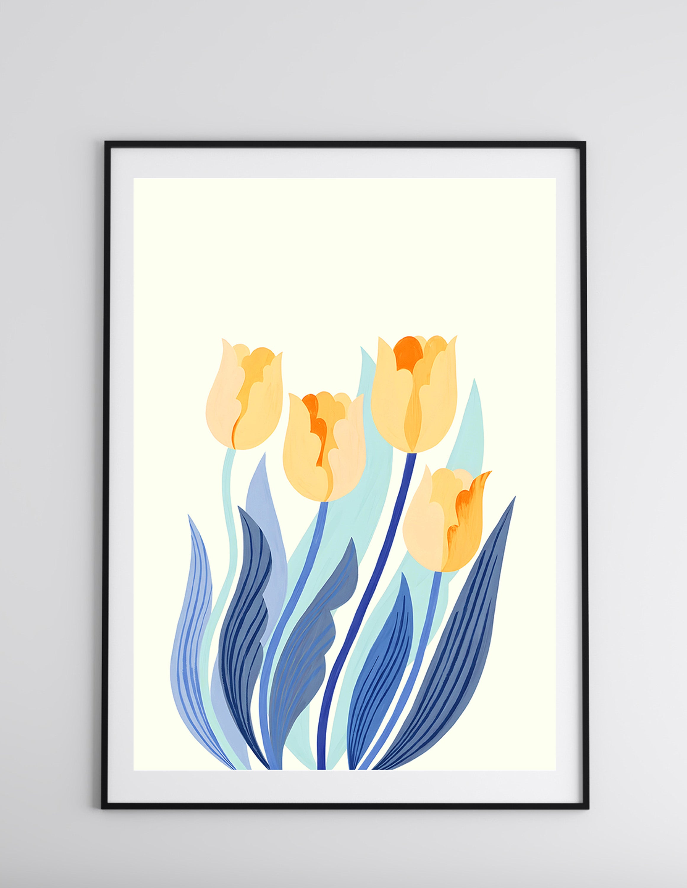Yellow Tulips Botanical Wall Poster