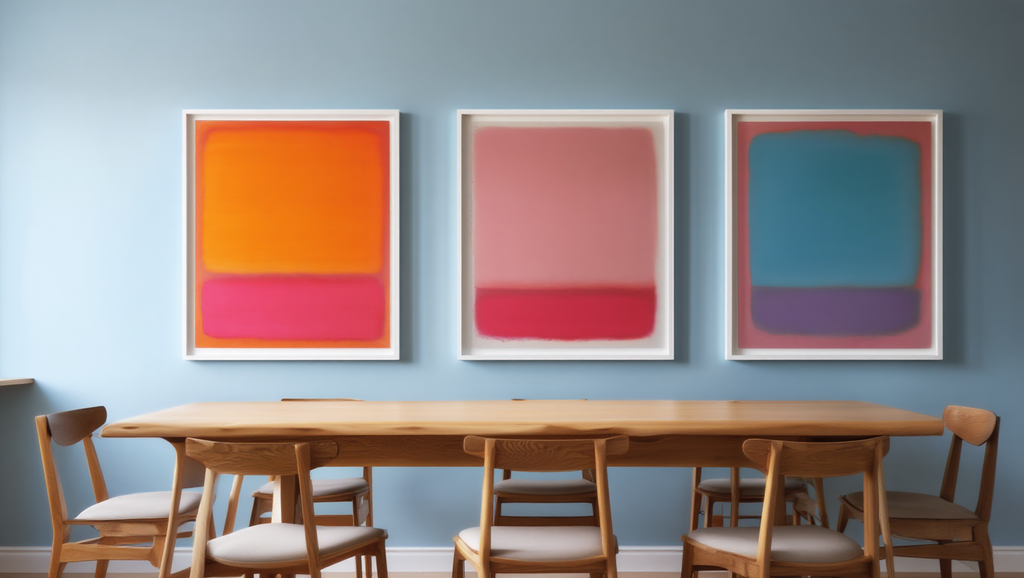 Rothko Abstract – Dining Room Set of 3 Modern Prints