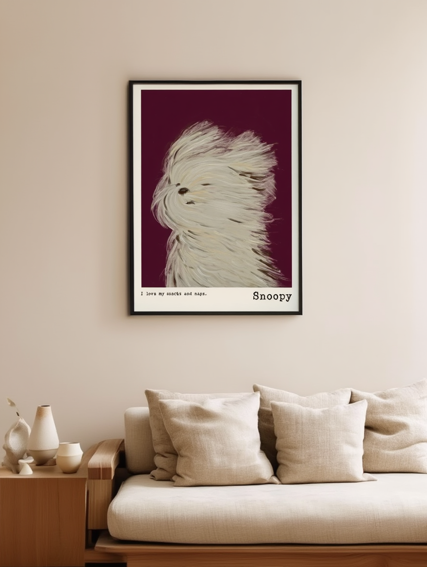 I Love My Snacks and Naps – Cozy Minimalist Lifestyle Art Print