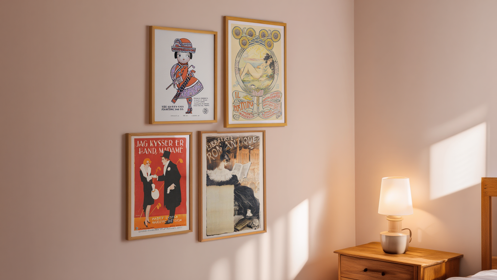 Vintage Elegance – 4-Piece Wall Art Set