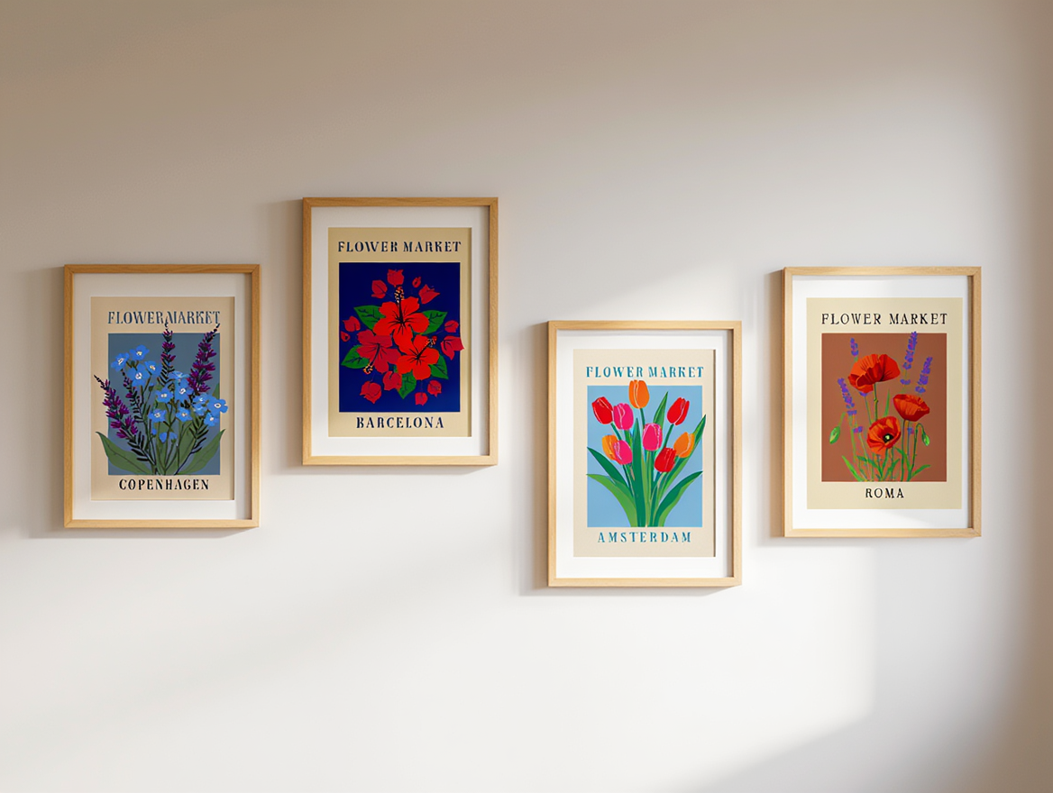 Flower Market Cities – 4 Prints