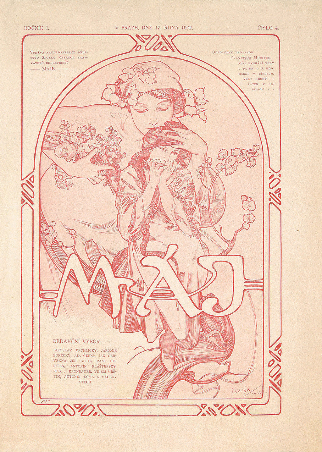 Soft Blush Red Sketch on Paper – Minimalist Line Drawing Art Print